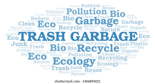 Trash Garbage Word Cloud Wordcloud Made Stock Vector (Royalty Free ...