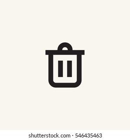 Trash Gaspage Bin Outline Simple Vector Icon