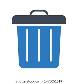 trash glyph colour vector icon