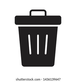 trash glyph flat vector icon