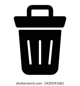 trash Glyph Icon Background White