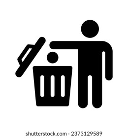 trash glyph icon illustration vector graphic. Simple element illustration vector graphic, suitable for app, websites, and presentations isolated on white background