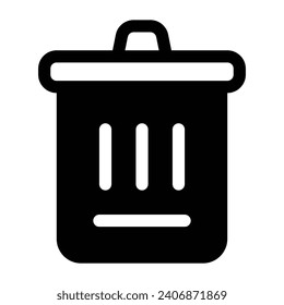 Trash Glyph Icon - Single Icon, Vector