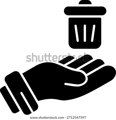 Trash Glyph Style Icon Design