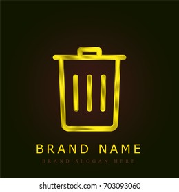Trash golden metallic logo