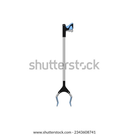 trash grabber tool cartoon. hand stick, device equipment, grab claw trash grabber tool sign. isolated symbol vector illustration