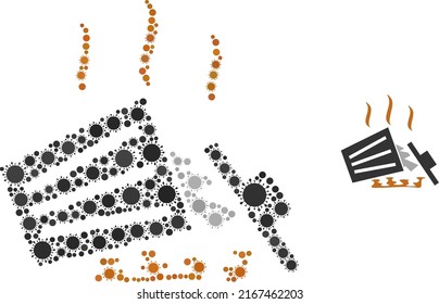 Trash heap mosaic icon. Vector mosaic made of scattered bacterium elements. Covid-2019 mosaic trash heap icon. Trash heap mosaic for medical images.