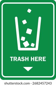 trash here sign design for templates.
