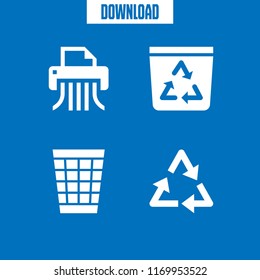 Trash Icon. 4 Trash Vector Set. Shredder, Recycling, Trash Bin And Recycle Bin Icons For Web And Design About Trash Theme