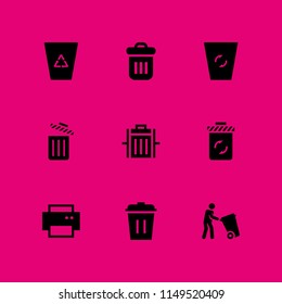 trash icon. 9 trash vectors with garbage, garbage can, recycling bin and shredder icons for web and mobile app