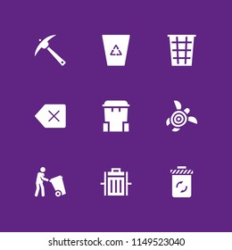 trash icon. 9 trash vectors with recycling bin, trash, turtle and delete icons for web and mobile app