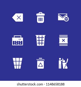 trash icon. 9 trash vectors with shredder, delete email, garbage and garbage can icons for web and mobile app