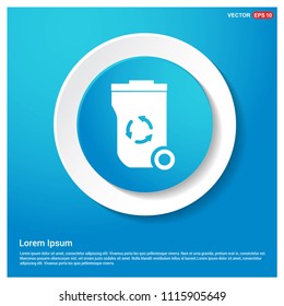 Trash icon Abstract Blue Web Sticker Button - Free vector icon