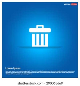 trash icon - abstract logo type icon - abstract glowing blue background. Vector illustration