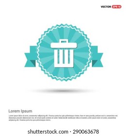 trash icon - abstract logo type icon - Retro vintage badge and label turquoise background. Vector illustration