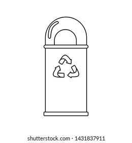 Trash icon. Arrows recycle eco symbol. Simple vector design illustration isolated on white background