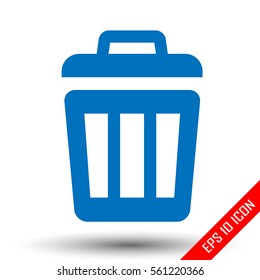 Trash icon. Trash basket sign. Simple flat logo of trash on white background. Vector illustration.