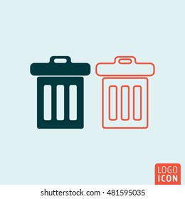 Trash icon. Trash basket symbol. Vector illustration