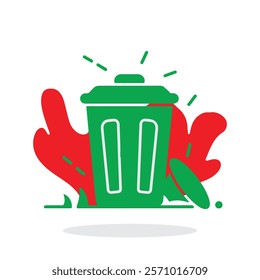 Trash icon , Trash bin icon . Garbage bin icon vector