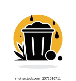 Trash icon , Trash bin icon . Garbage bin icon vector