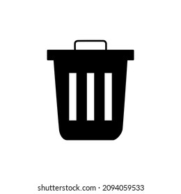 trash Icon in black flat glyph, filled style isolated on white background