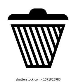 Trash Icon. Black Stencil Design. Vector Illustration.