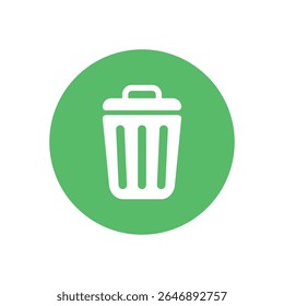 Trash icon. Black vector illustration.