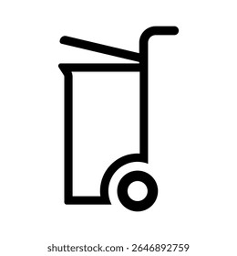 Trash icon. Black vector illustration.