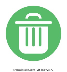 Trash icon. Black vector illustration.