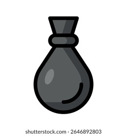 Trash icon. Black vector illustration.