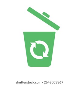 Trash icon. Black vector illustration.