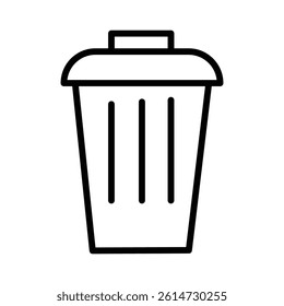 Trash icon black and white vector sign