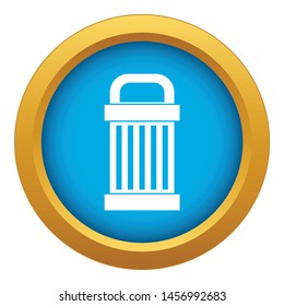 Trash icon blue vector isolated on white background for any design