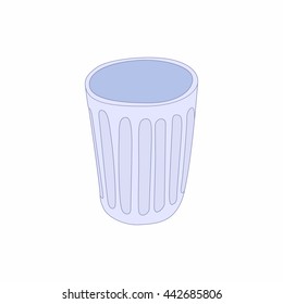 Trash icon in cartoon style isolated on white background. Garbage and cleaning symbol