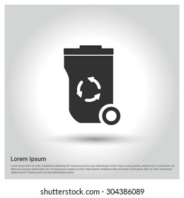 trash icon. Circle concept web buttons. vector illustration. Flat design style