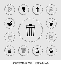Trash icon. collection of 13 trash filled and outline icons such as . editable trash icons for web and mobile.