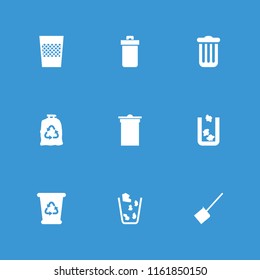 Trash icon. collection of 9 trash filled icons such as dustpan. editable trash icons for web and mobile.