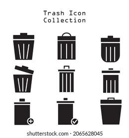 Trash Icon Collection, color black