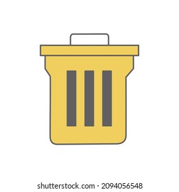 trash Icon in color icon, isolated on white background 