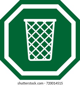 Trash icon. design of an octagonal sign. 
