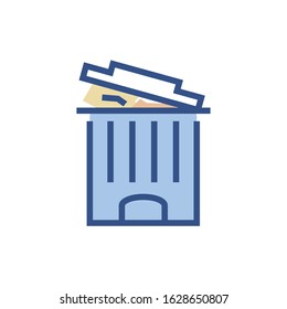 Trash icon design, Waste garbage ecology save green natural environment protection and care theme Vector illustration