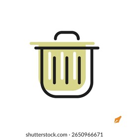 trash icon is designed in a visually appealing and easily recognizable style. It’s suitable for various visual needs such as apps, presentations, digital media, or other graphic design projects.