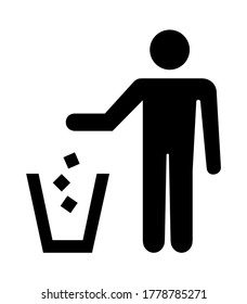 Trash icon. Do not liter sign. Garbage symbol isolated on white background