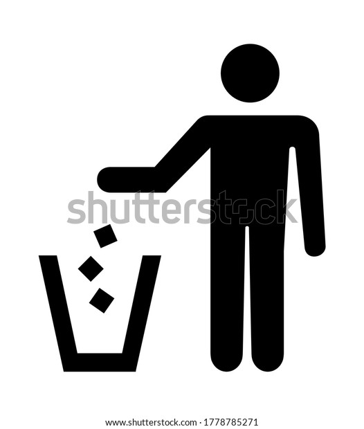 Trash icon. Do not liter sign. Garbage symbol\
isolated on white\
background