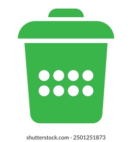 Trash icon. Dustbin garbage trash bin icon. Delete vector icon. Green trash icon isolated on white background. Garbage vector design illustration. eps 10