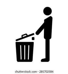 Trash Icon - Dustbin, Recycle  Bin, Delete, Garbage Vector illustration