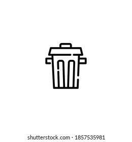 Icono de Basura. Icono de ecología. Sencillo, plano, negro, contorno.