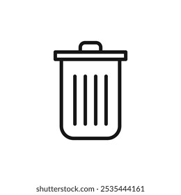 Trash icon Flat art illustration in outline