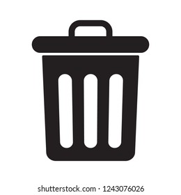 Trash icon in flat design 