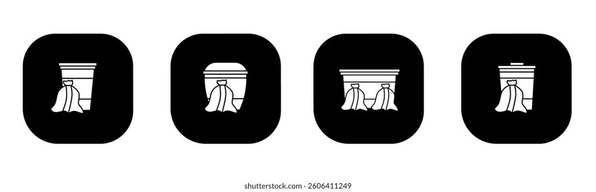 Trash icon in flat. A trash icon design. Stock vector.